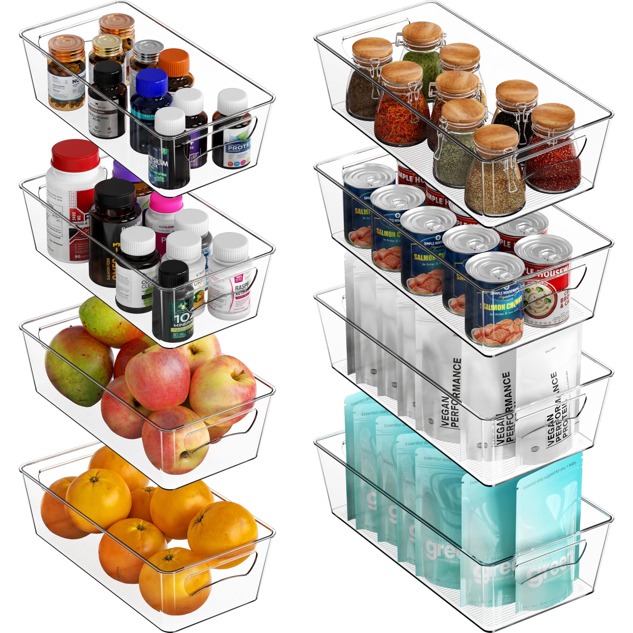 Photo 1 of Simple Houseware Pantry Bins Storage Organizer, 8 Packs (4 Medium & 4 Large)