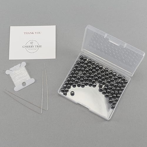 Miniatura 9 de Cherry Tree Collection 100 cuentas redondas de jaspe de imagen de 0.315 pulgadas para la fabricación de joyas, incluye caja de almacenamiento,