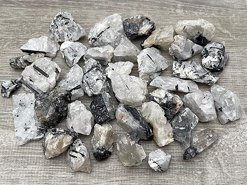 Miniatura 4 de Al por mayor turmalina negra cruda con cristales de cuarzo, turmalina negra natural con piedra de cuarzo, cuarzo turmalina negro áspero, cristales