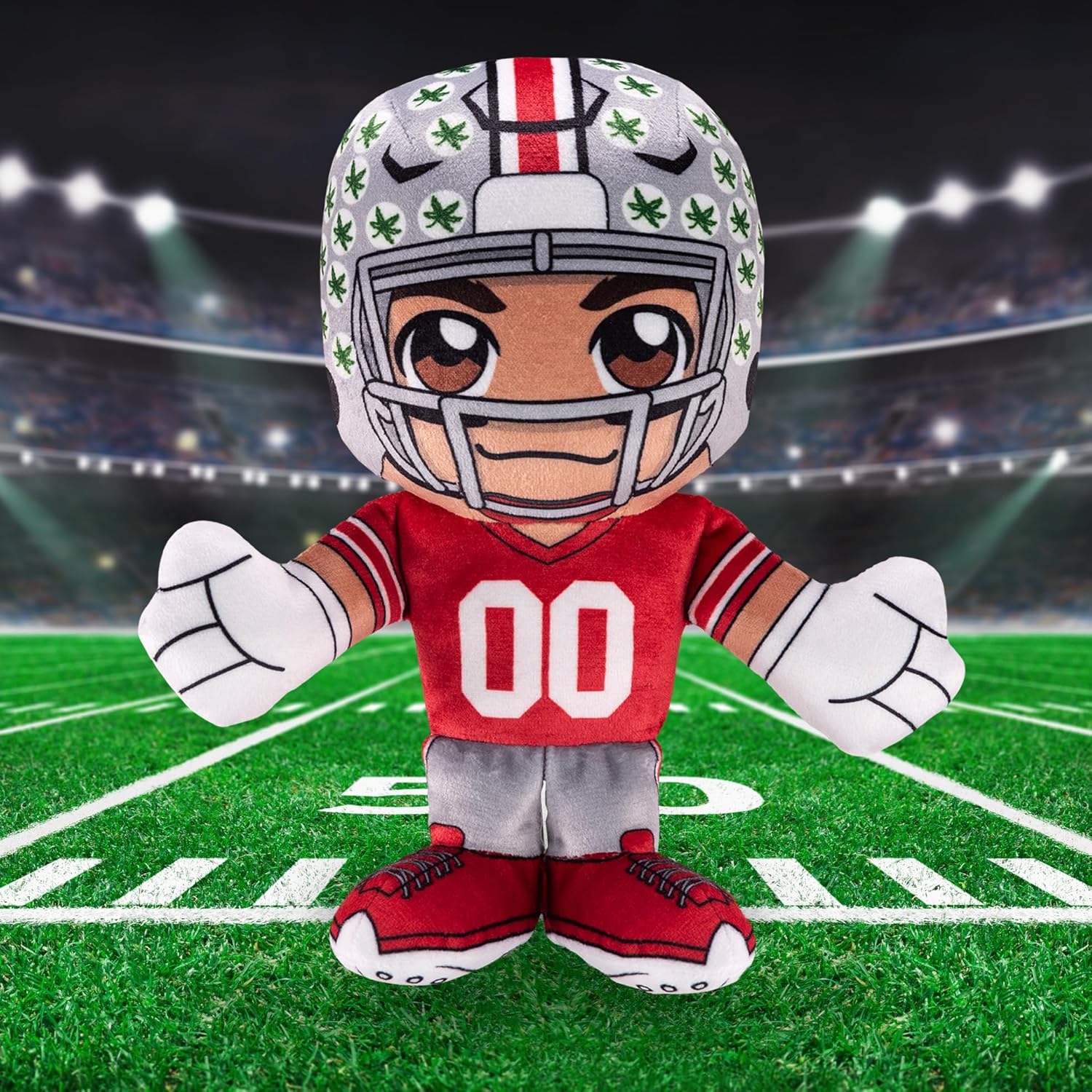 Bleacher Creatures Ohio State Buckeyes Football Player 8" Kuricha Sitting Plush - Soft Chibi Inspired Player