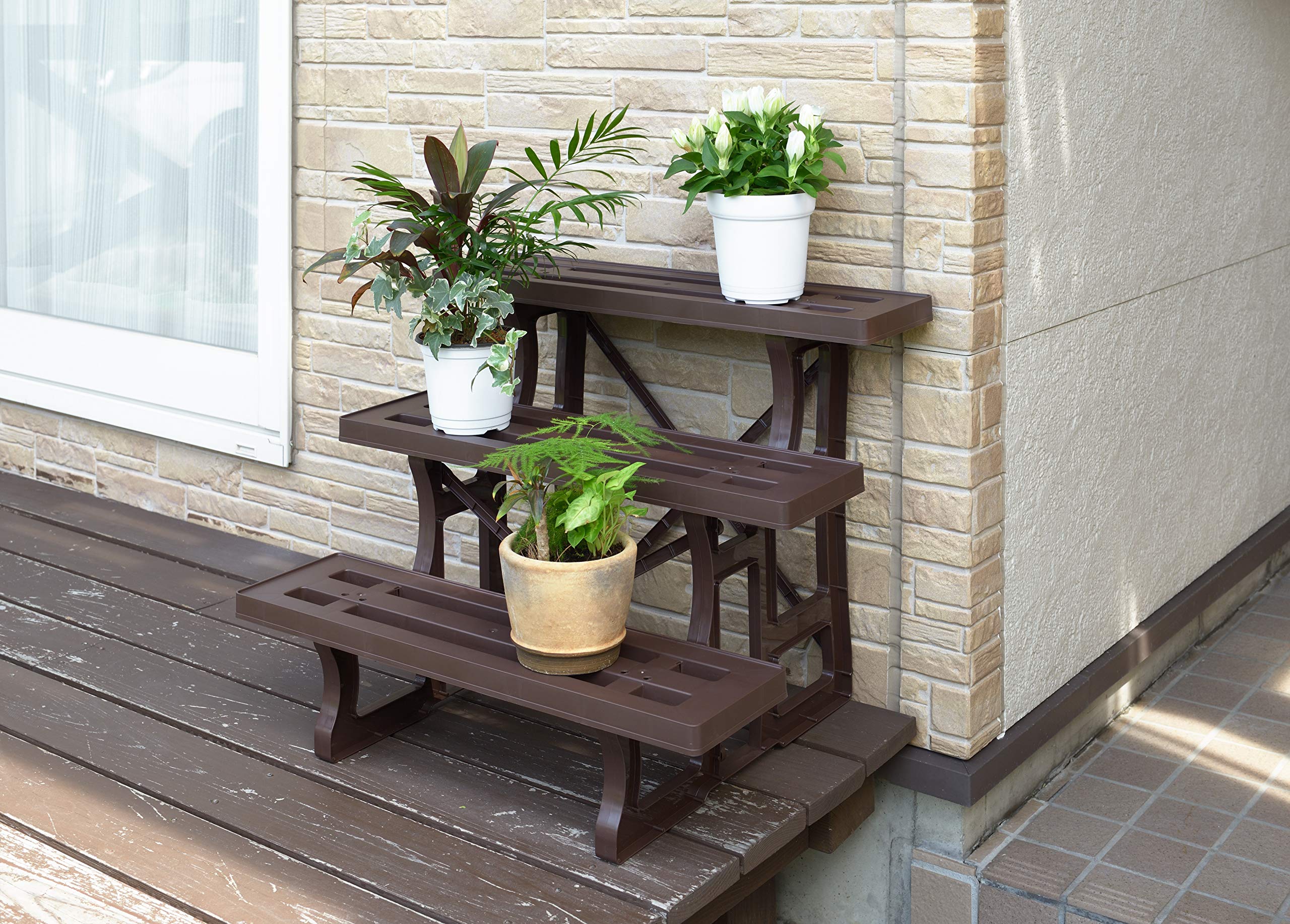 Amazon | グリーンパル フラワースタンド3段600mm チョコブラウン