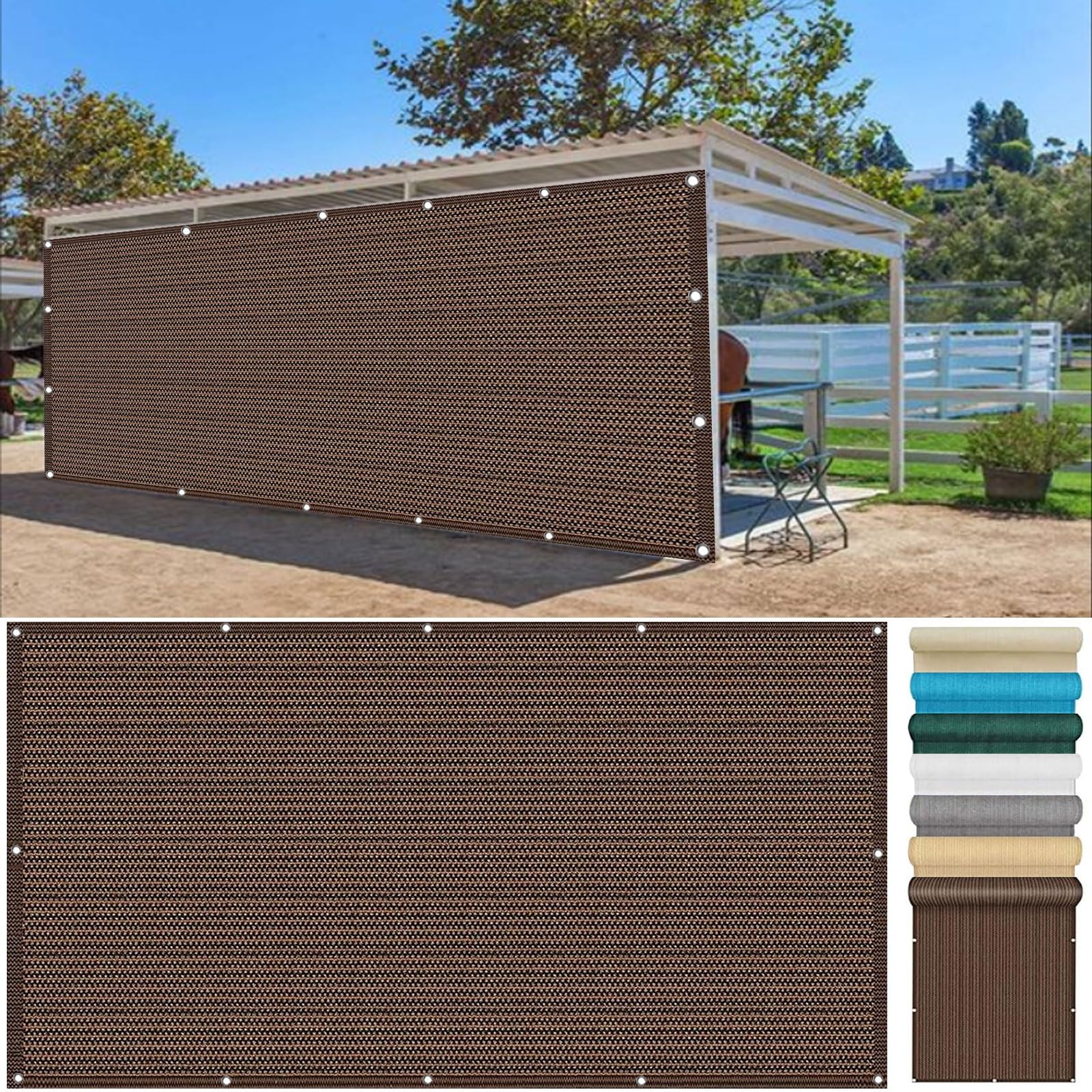 Brise-Vue Balcon HDPE Protection UV Cache Balcon Marron 85x700
