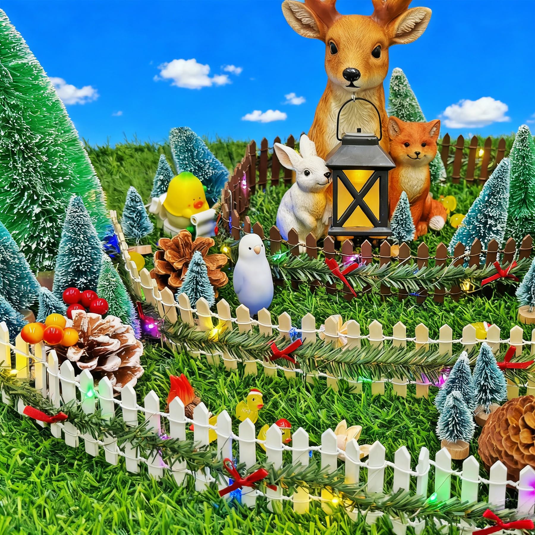 Cloture Grillage,Mini Clôture Miniature En Bois 3x9 Cm,10 Pièces