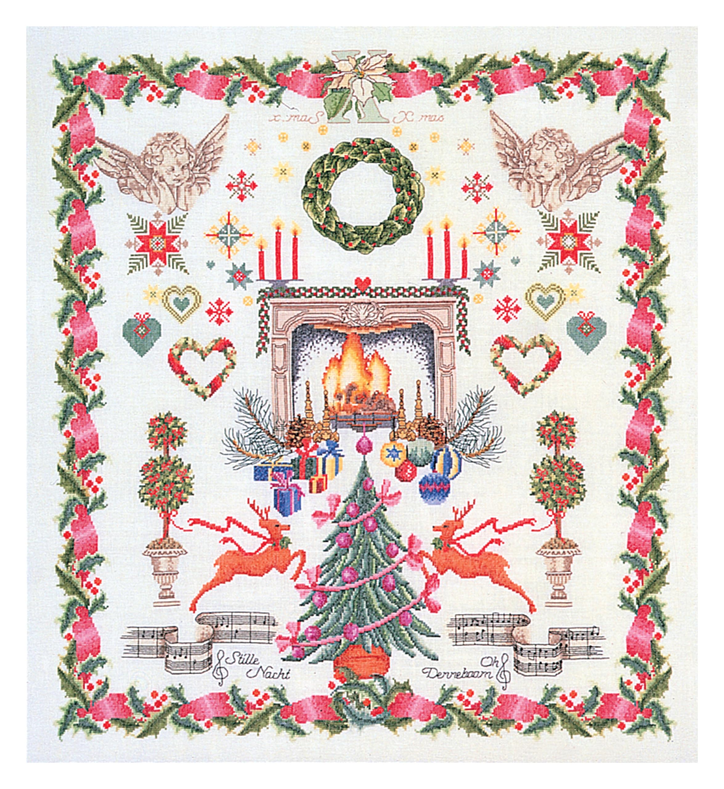 Thea Gouverneur Since 1959 Christmas Design On Aida (16 Count) Thea Gouverneur Cross Stitch Kit 23.5"X25.75"
