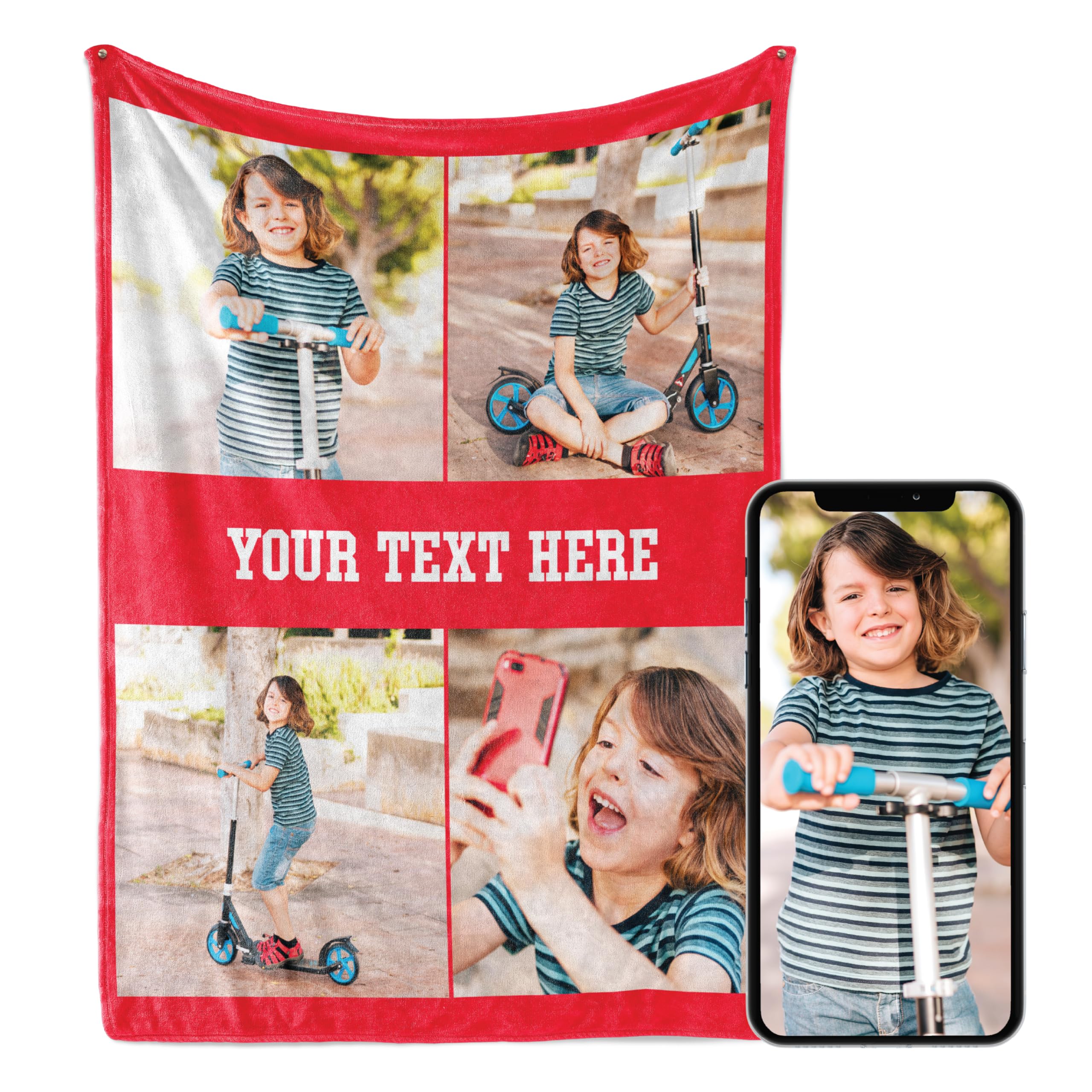 Fabric Textile Products Ships Next Day - Custom Blanket with Picture - Printed in USA - Personalized Photo Blanket - Custom Gifts | Fleece - 60x80