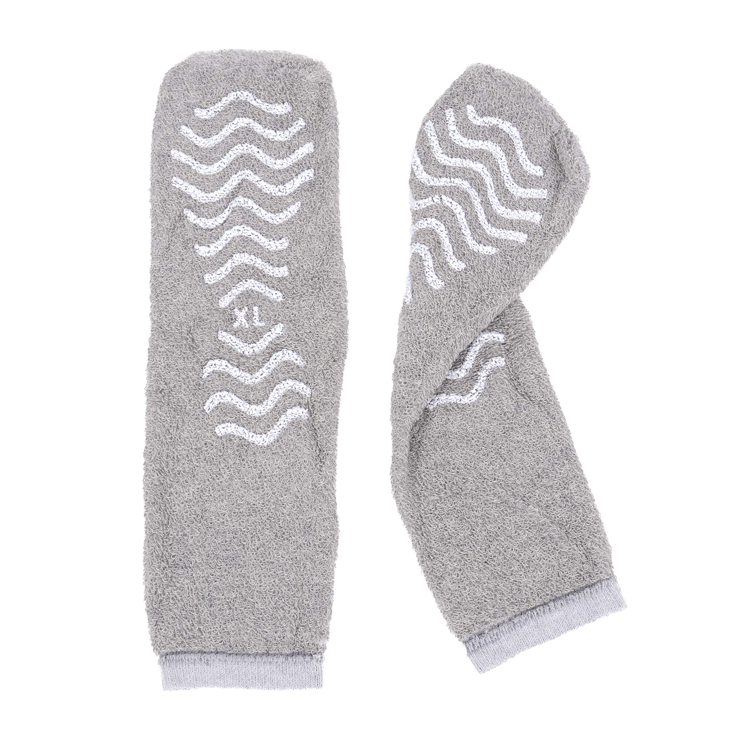 Cardinal Health™ Terry Out Double Tread Patient Safety Slippers, Gray, X-Large