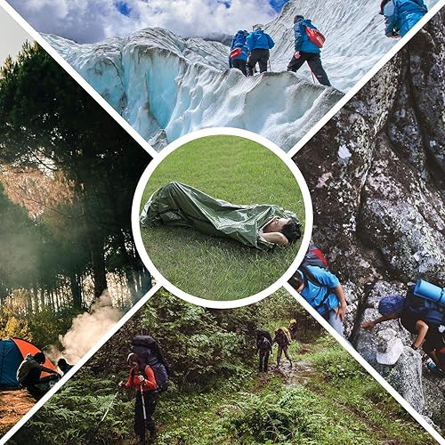 Miniatura 6 de Delmera Saco de dormir de emergencia, ligero saco de dormir de supervivencia impermeable, manta térmica de emergencia, equipo de supervivencia para