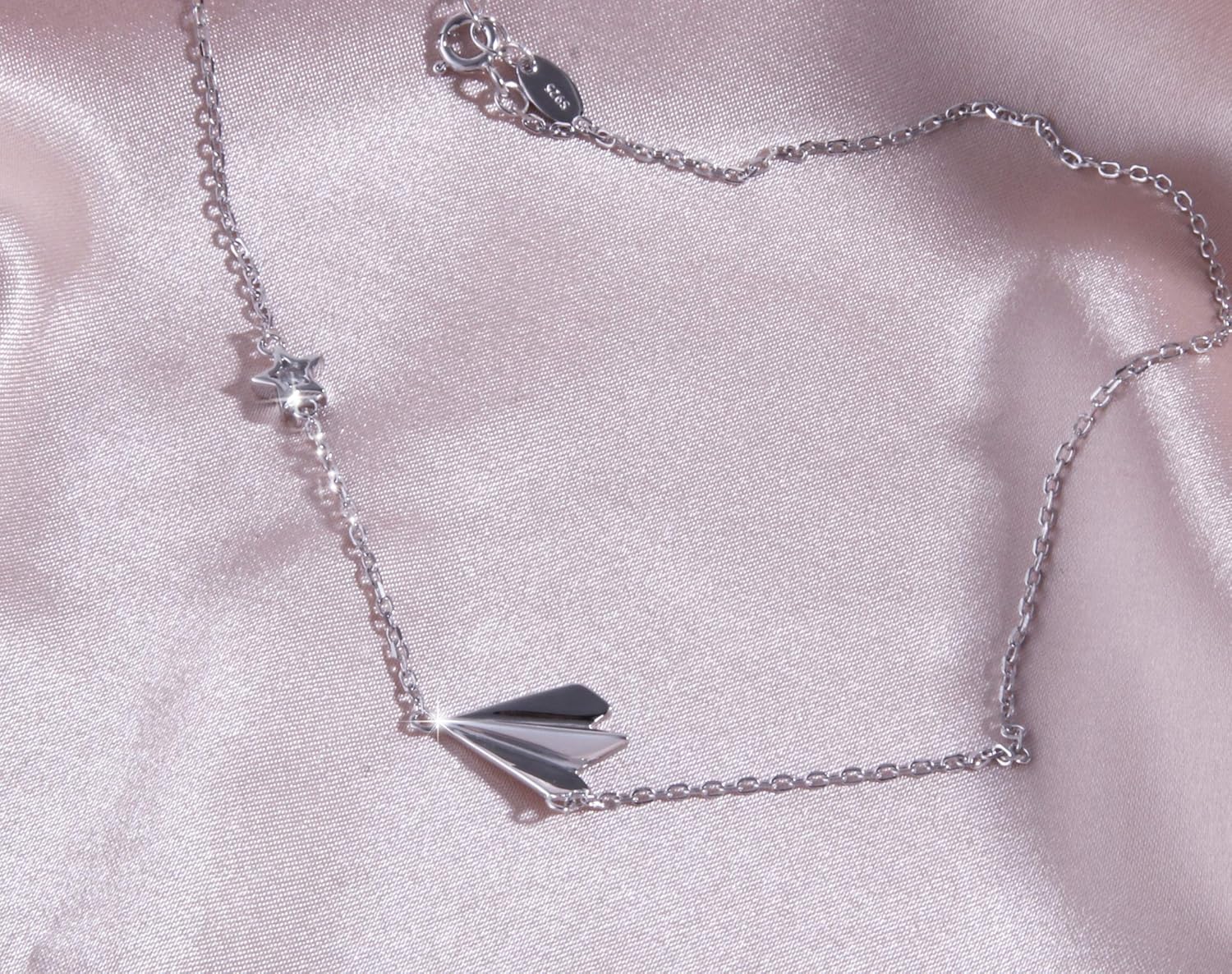 Helen de Lete Paper Airplane 925 Sterling Silver Collar Necklace for Women - Image 4