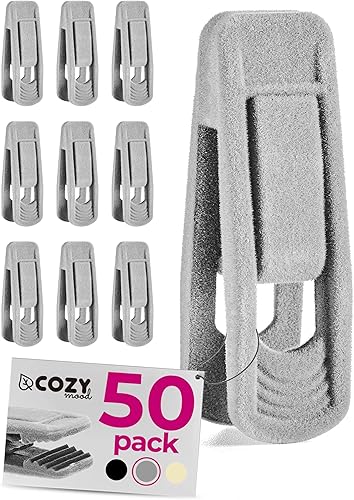 COZYMOOD Paquete de 24 clips de terciopelo para colgar pantalones, clips duraderos para colgar ropa para perchas de terciopelo, clips de terciopelo