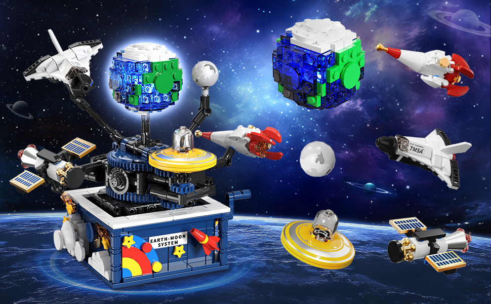 Amazon.com: CUBIMANA Planet Rotatable Space Sets with Light