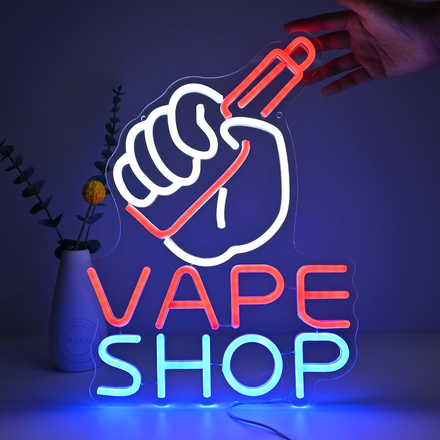 Planzo VAPE Shop Neon Sign for Smoke Shop LED Light Up E-cigar Business  Store Sign Logo Wall Decor Neon Night Light Birthday Christmas Dad Husband  Gift 5V 15.75