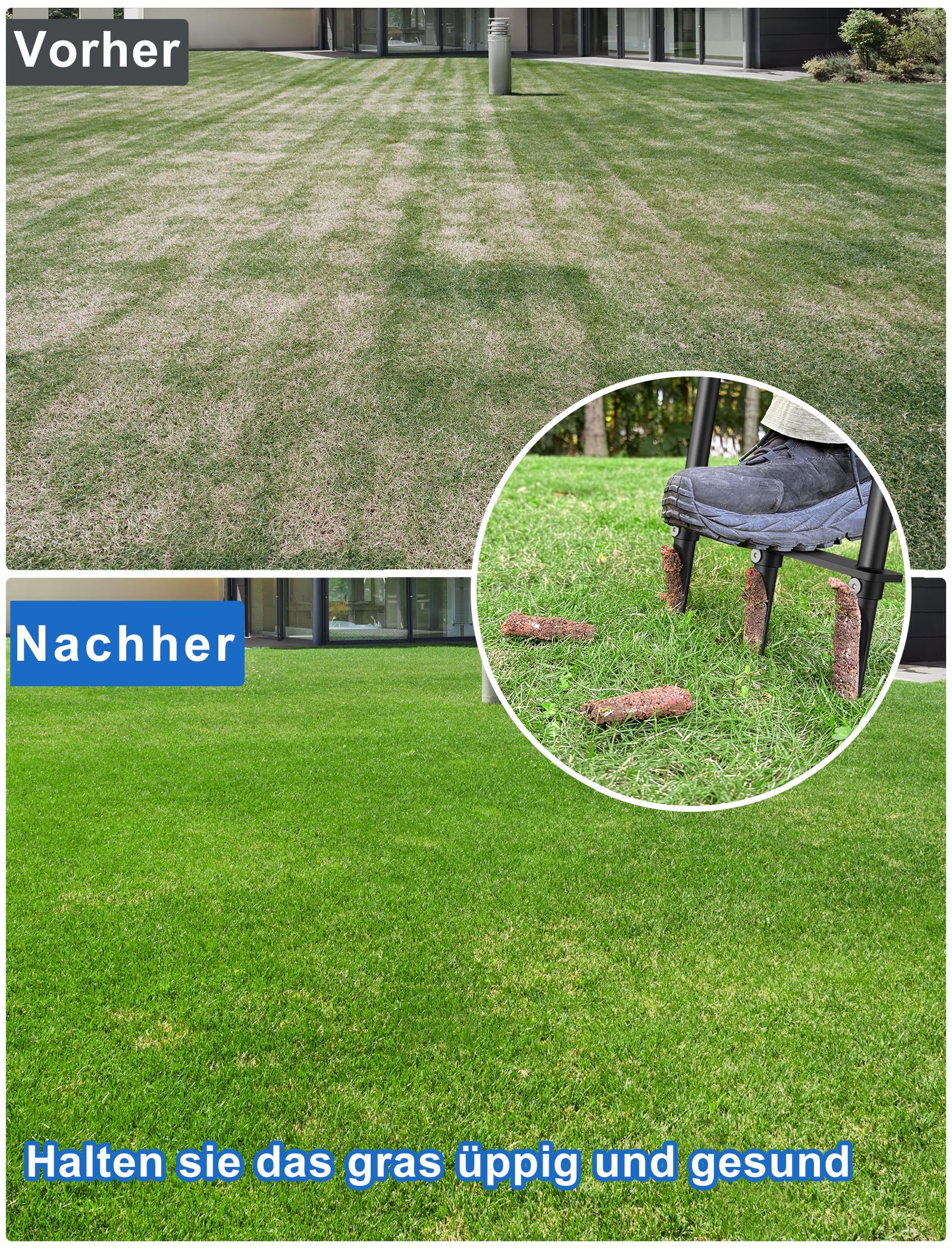 Rasenlüfter, Aerifizierer für Rasen Hohlspoon