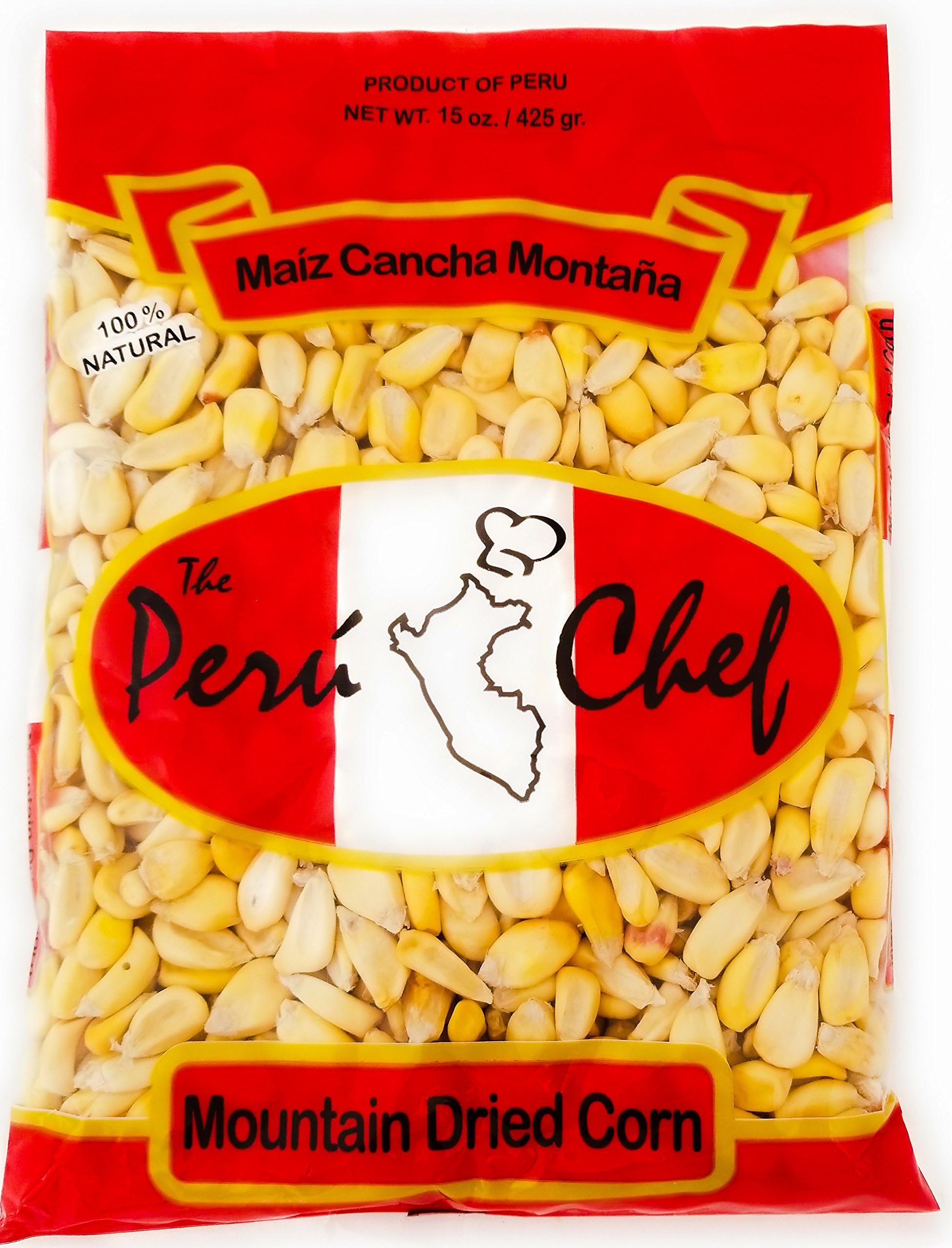 The Peru Chef Maiz Chulpe (Chulpe Corn) Product of Peru - 15oz Single Bag