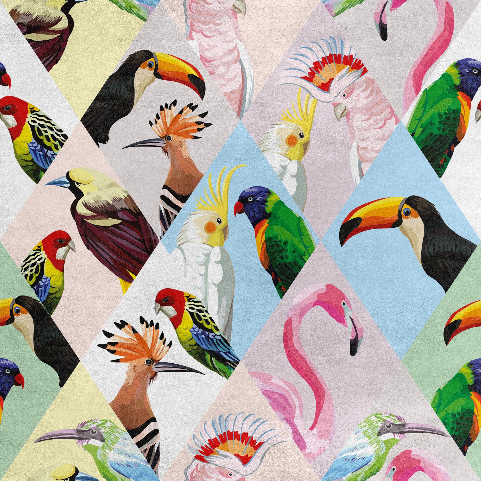 HEKO PANELS Tkanina velvet obiciowa drukowana, Ptaki, 3 metry 140 x 300 cm