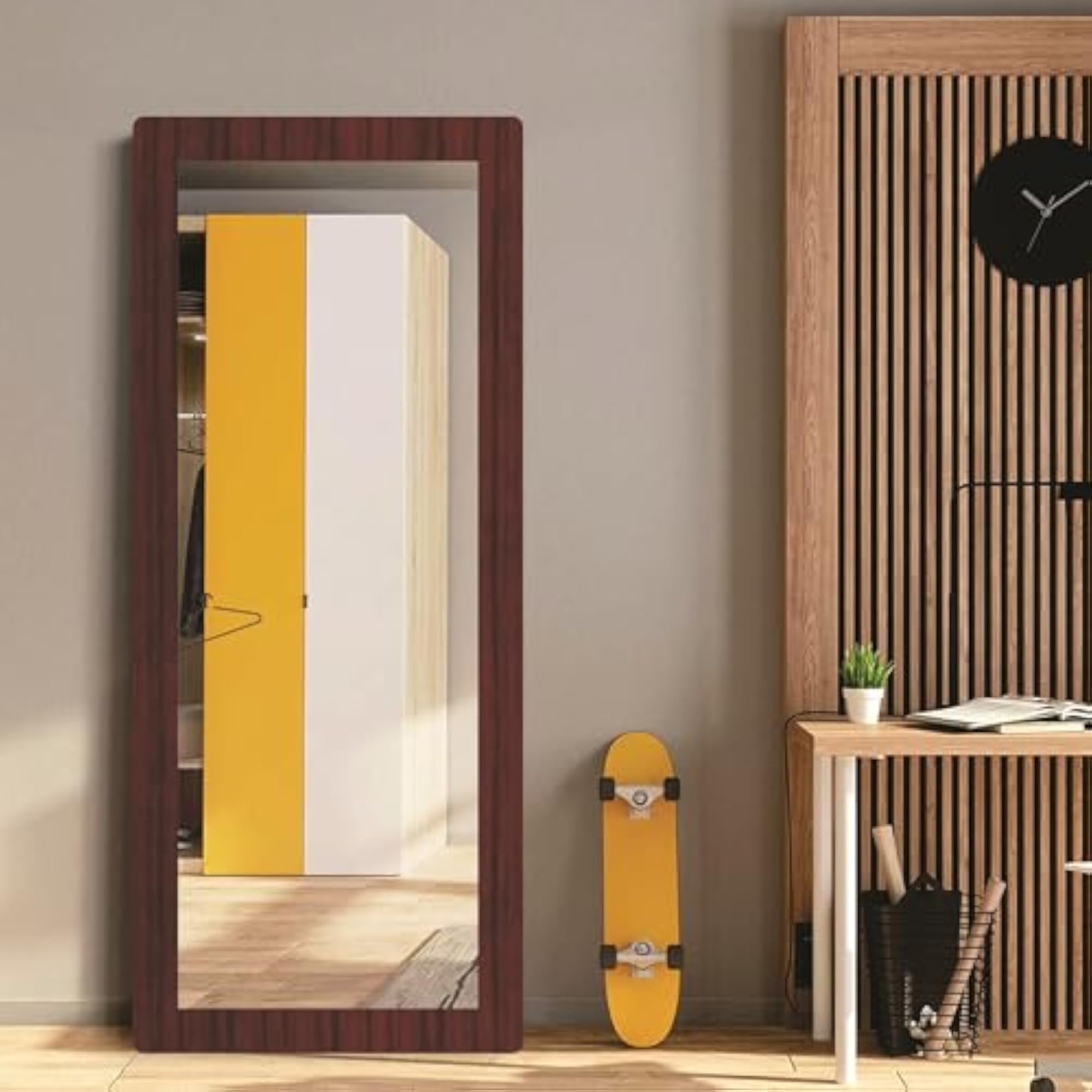 Long Fiber Rectangular Wall Hanging Mirror for Home Decor