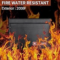 Vista 5 de Bolsas de documentos ignífugas, (15 x 11 y 9 x 7 pulgadas), bolsa de dinero ignífuga que no pica, bolsa de cartera ignífuga, juego de bolsas