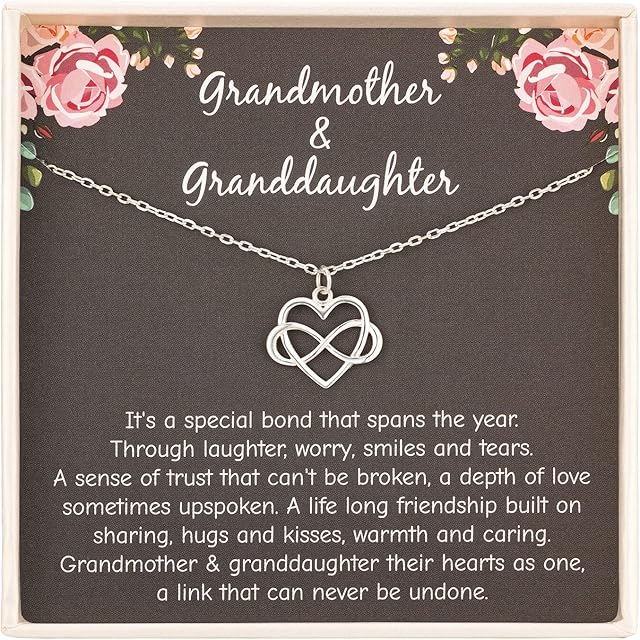 RareLove Grandmother Gifts from Granddaughter,Grandma Gift,925 Sterling Silver Tiny Infinity Heart Necklaces Jewellery for Women,Grandma Birthday Gifts,Grandma from Granddaughter Grandchildren
