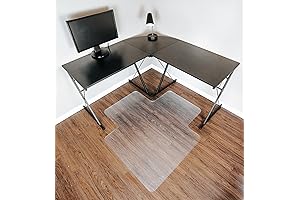 Transparent PVC Corner Desk Chair Mat for Non-Studded Floors