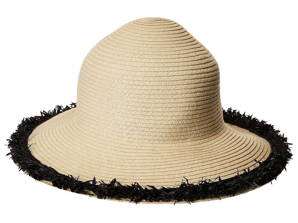 

San Diego Hat Company PBM1042OS Paperbraid w/ Pop Color Frayed Raffia (Black) Caps