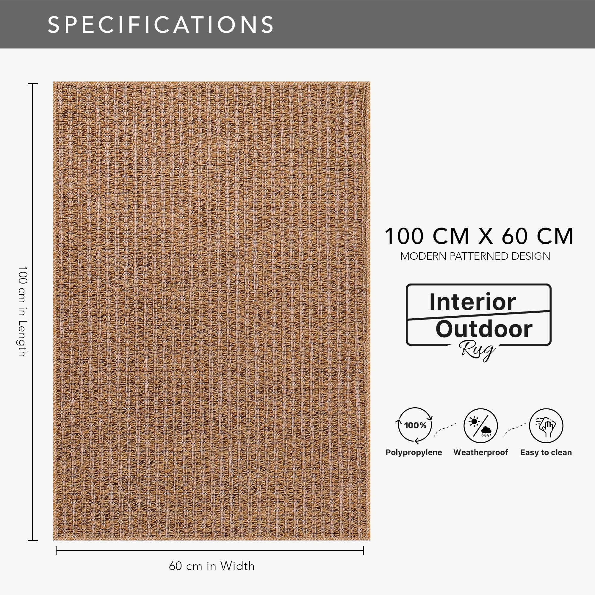 NETLINE HOME Rugs Living Room, Non slip, Washable Area Rug, Beige Rug - Image 2