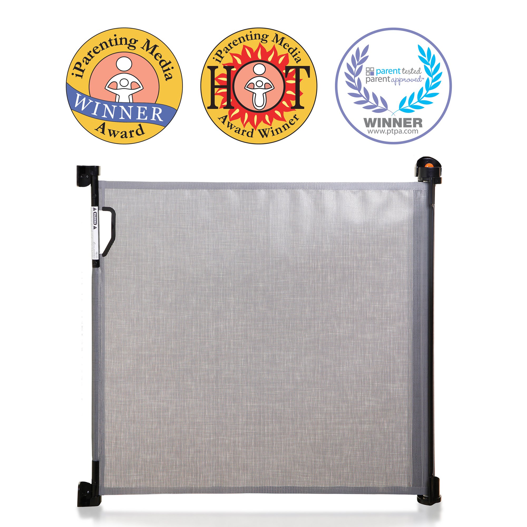 Dreambaby Barrière de sécurité rétractable pour bébé – Extra Large et Haute en Maille – Convient jusqu'à 140 cm de Large et 93 cm de Haut – avec 2 Jeux de Supports de Montage (Inclus) (Blanc)