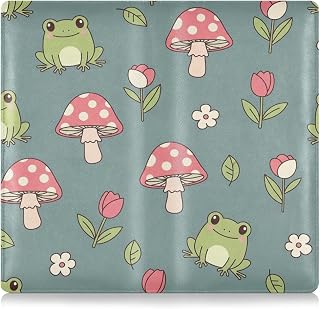 Kigai Leather Car Registration and Insurance Card Holder | Mushrooms Frogs Glove Box Car Organizer Wallet for License Cards Documents, 5x10 in
