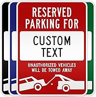 Vista 15 de Señal personalizada de "No Parking", señales personalizadas de estacionamiento reservado para negocios, 10x14 pulgadas, metal de aluminio