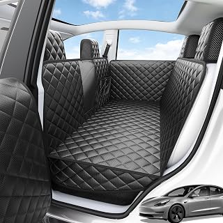 Dog Car Seat Cover for Tesla Model Y, Hard Bottom Back Seat Extender