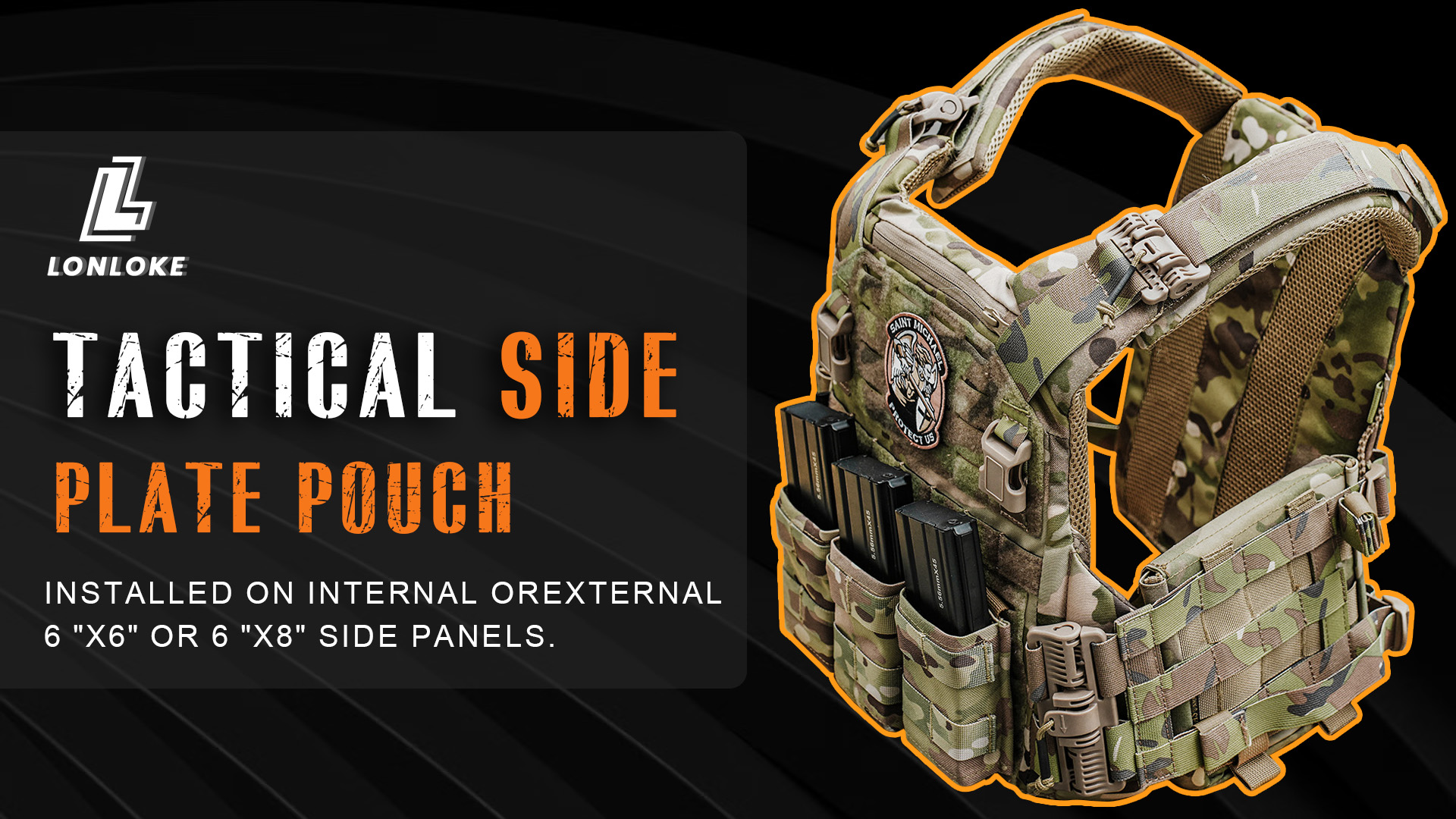 Tactical Molle Side Pouch with 6x6 Soft Plate, Ultralight Molle