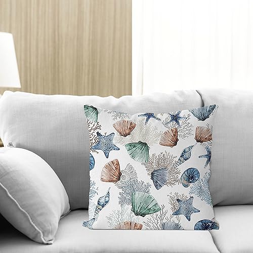 Miniatura 4 de IWXYI Funda de almohada náutica costera de 18 x 18 pulgadas, funda de almohada marina submarina con temática oceánica, decoración del hogar,