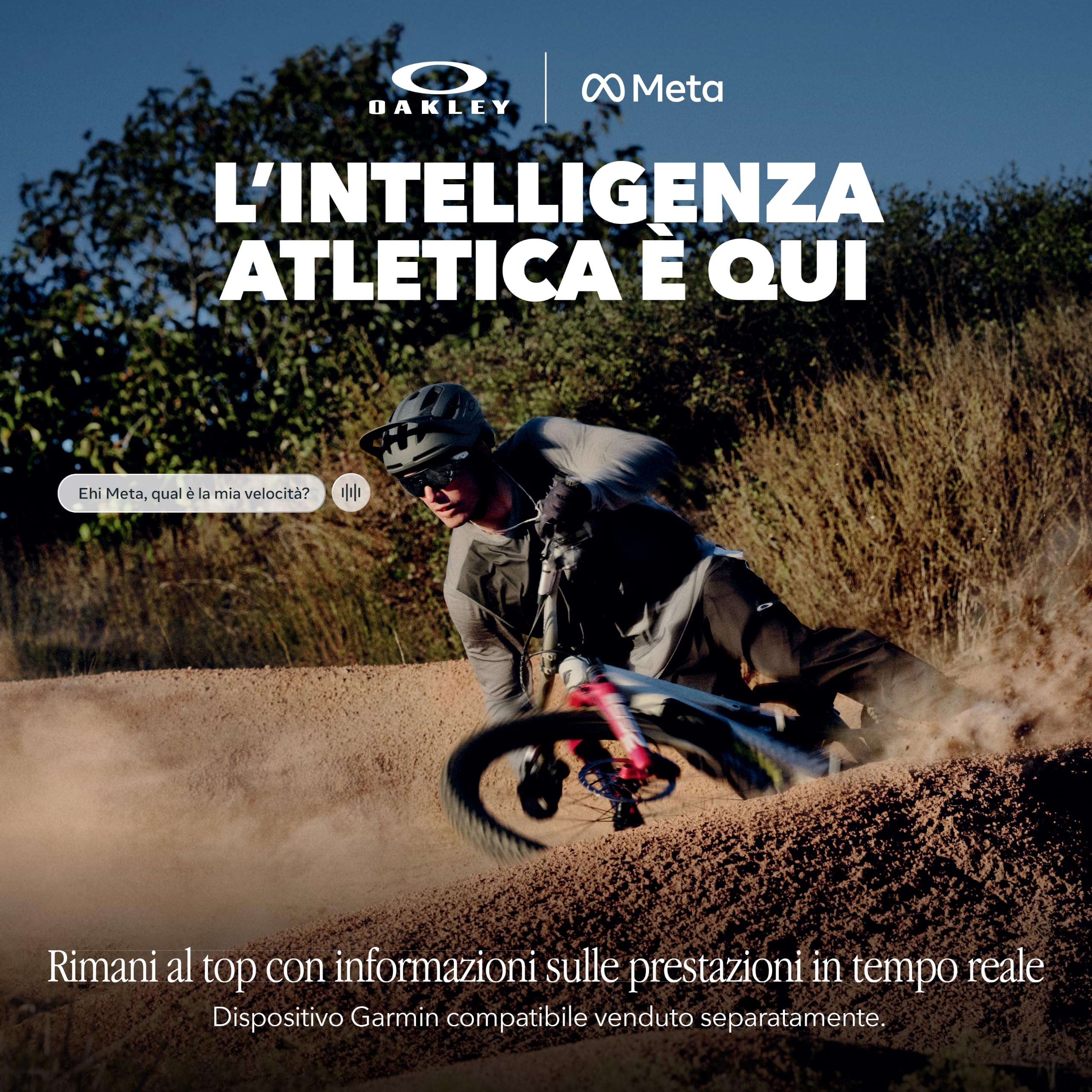 Oakley Meta Vanguard Occhiali AI per Uomo, Donna — Occhiali Sportivi Performance — Fotocamera 12 MP, 3K Ultra HD, Garmin, IP67 Impermeabile — Montatura Nera, Lente Prizm 24k