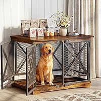 Vista 8 de COZPAW Muebles de jaula para perros, jaulas de 48 pulgadas para perros medianos/medianos, de madera, para perros, jaula resistente para interiores