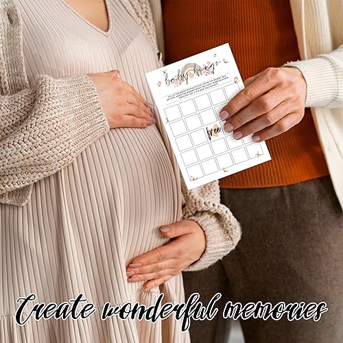 Miniatura 5 de Juegos de baby shower de arco iris bohemio, juego de bingo para bebés (paquete de 30), juego de fiesta de revelación de género de bebé bohemio, tema