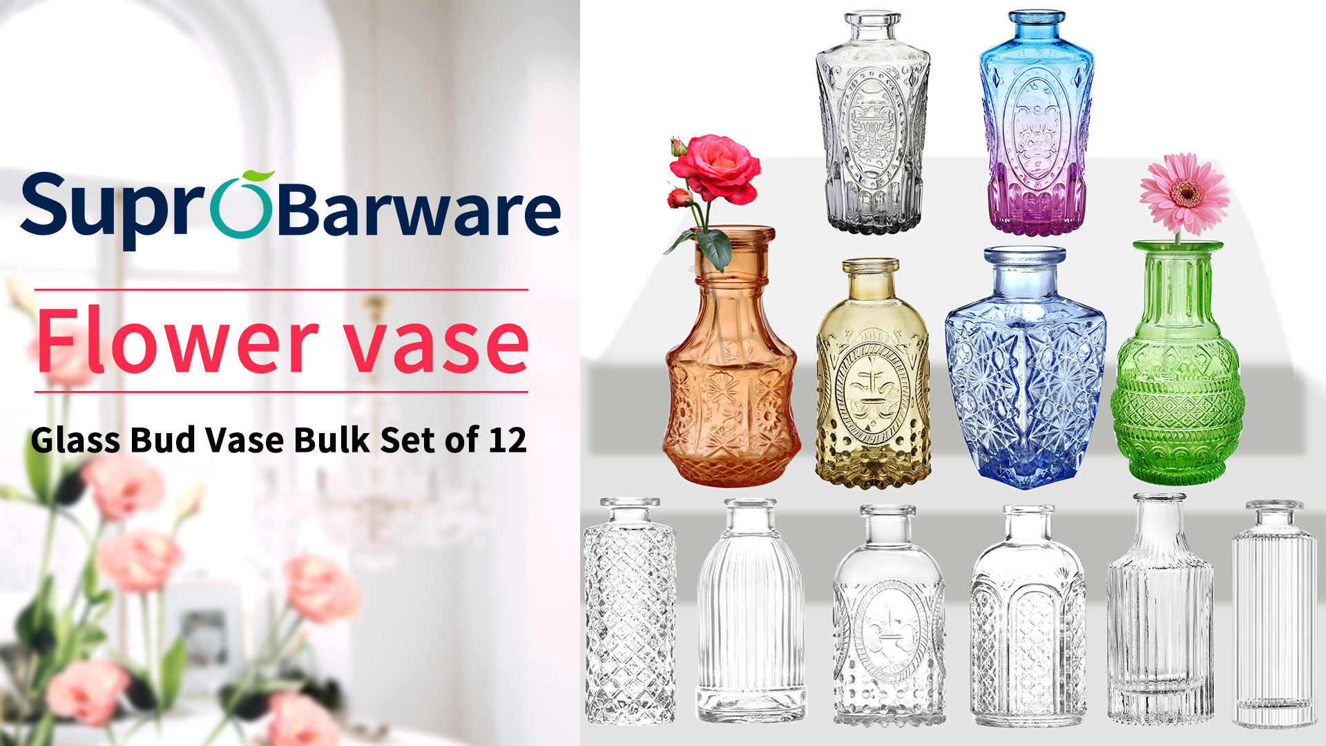 Mozvvco Set Von 8 Kleinen Glasvasen, Höhe Von 13 C Produktbild-Vorschau 14
