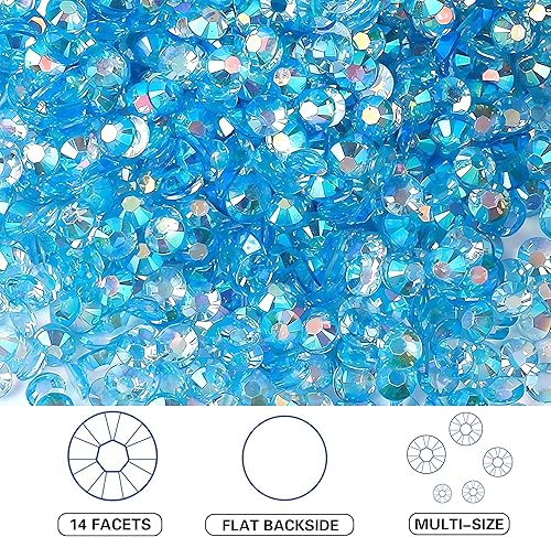 Miniatura 3 de RODAKY 6000 diamantes de imitación de resina transparente con parte trasera plana para uñas, 0.079 a 0.236 pulgadas, diamantes de imitación de