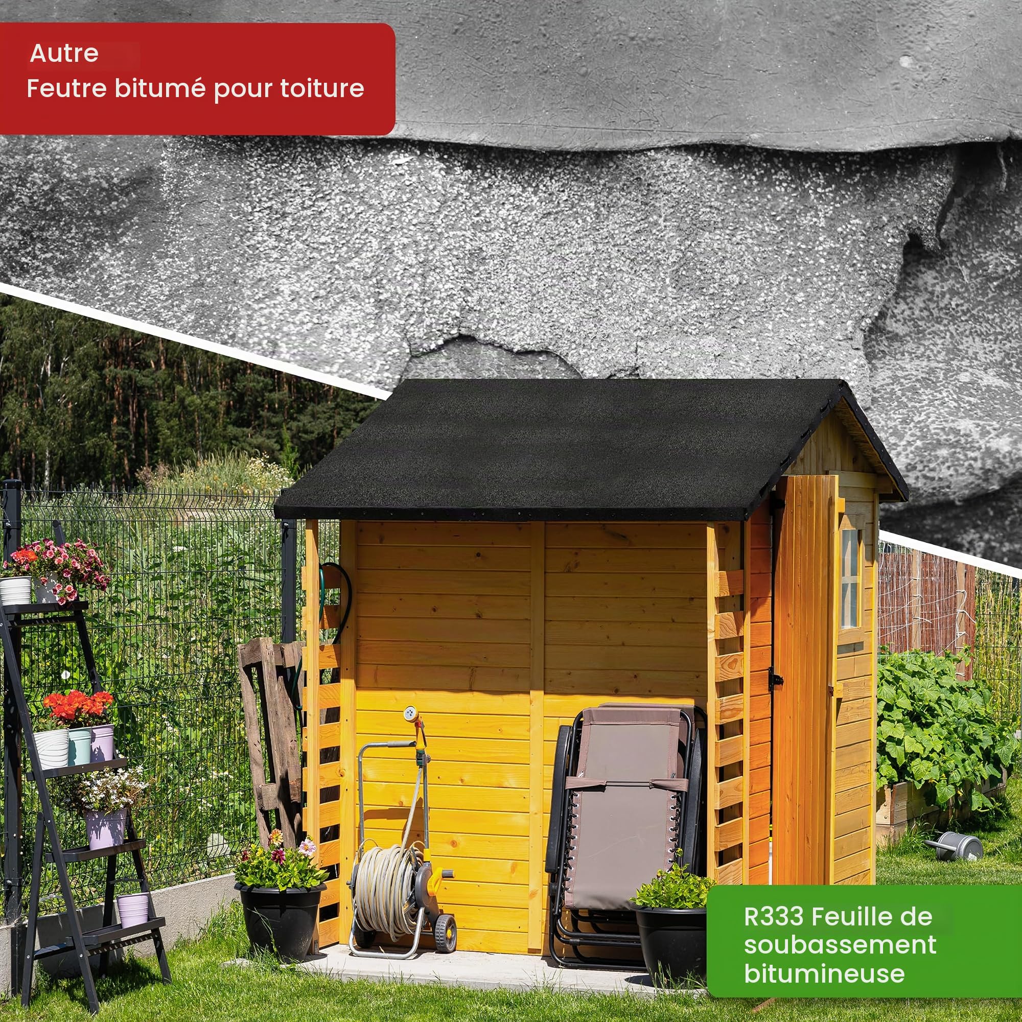 Rouleau Carton bitumé Noir 7,5 m²