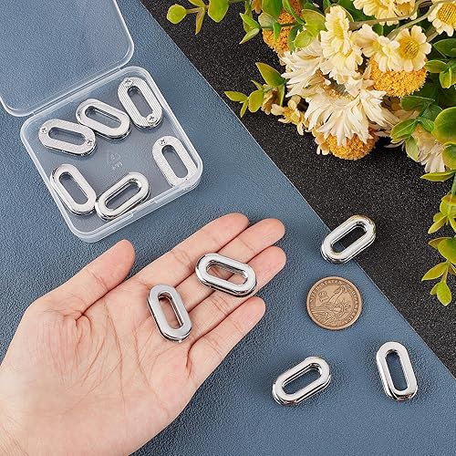 Miniatura 3 de GORGECRAFT 12 piezas de ojales ovalados atornillados de metal con arandelas juntas, grillete, anillos de extremo de bolsa, conectores de asa de