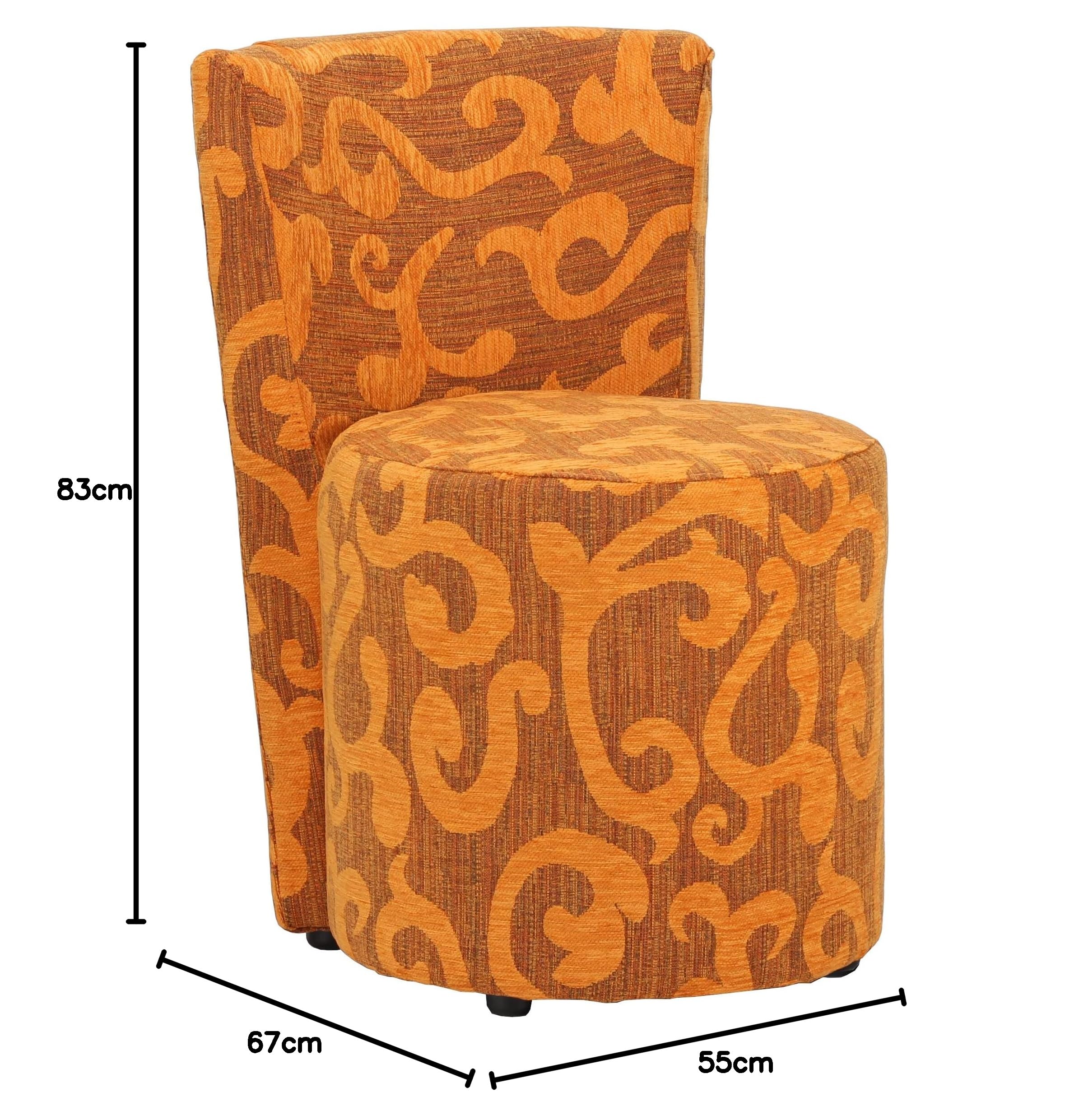 Totò Piccinni Poltroncina TACCO imbottita Artigianale Design Alta QUALITA' Made in Italy (Tessuto Arancione Floreale)