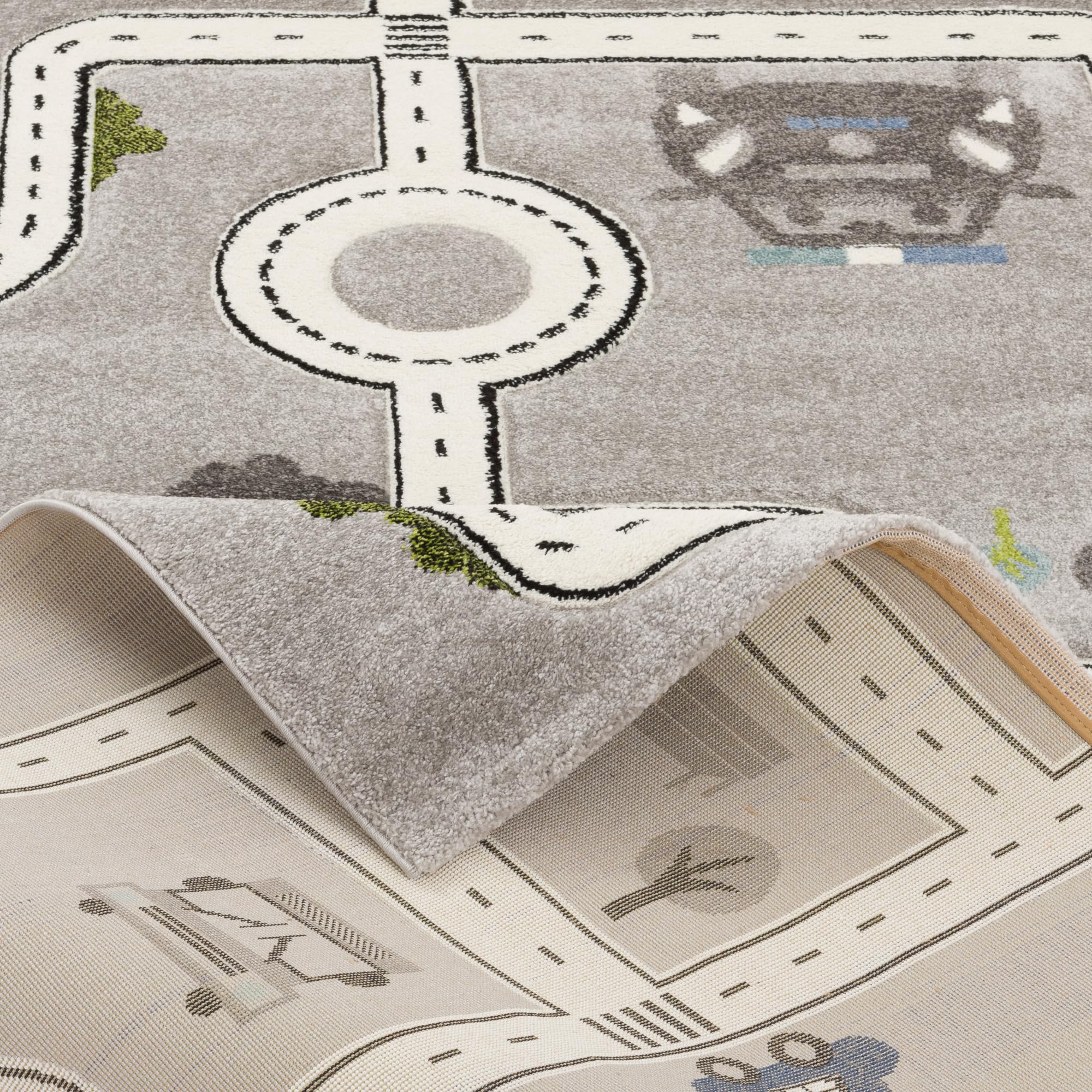 Pergamon Maui Kids - Tapis d'enfant - Routes Gris -5 Tailles