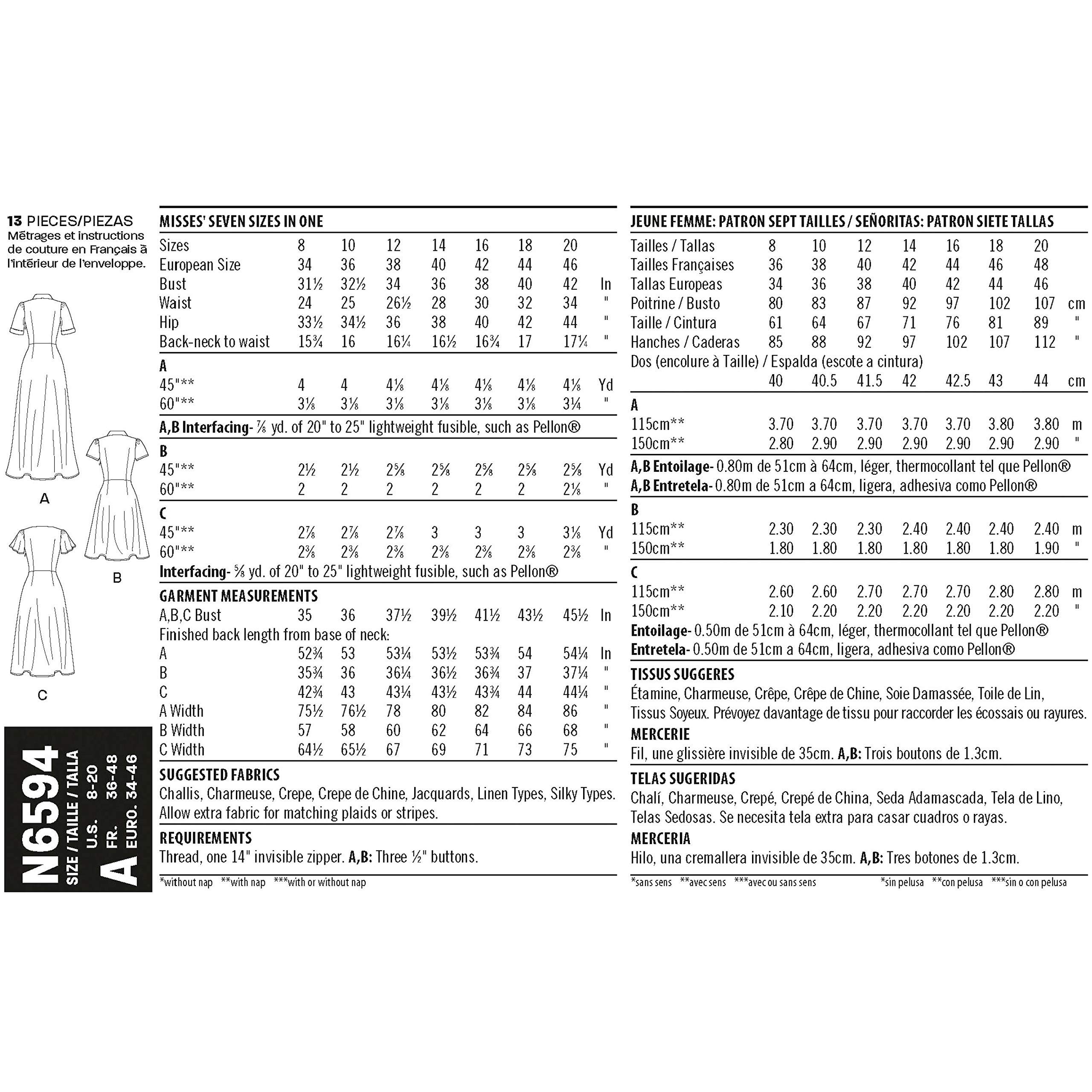 Image secondaire de New Look N6594 Patrons et modèles de Couture, Papier, Blanc, 34-36-38-40-42-44-46