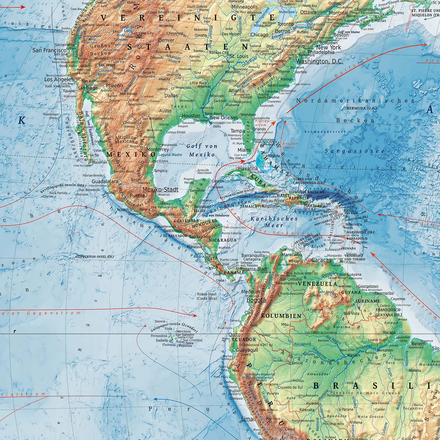 fisici Mappa del mondo con 4 oltre a carte