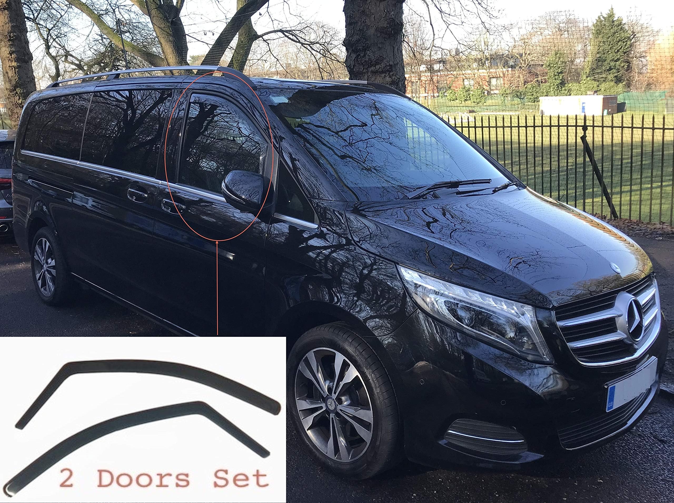 2x Wind Deflectors Compatible with Mercedes Benz Vito Viano V Class W447 2014 2015 2016 2017 2018 2019 2020 2021 2022 2023