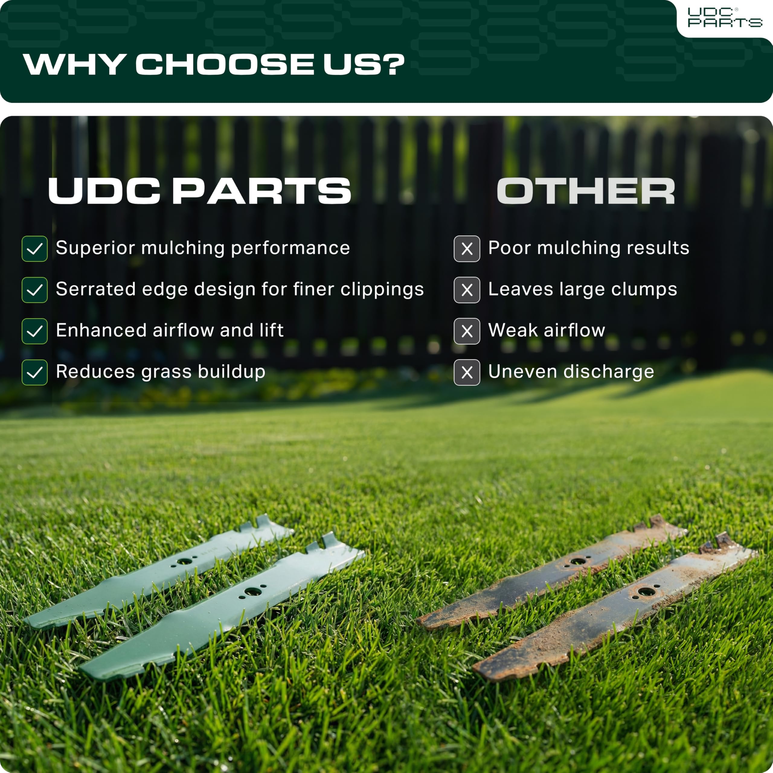 UDC Parts 742-04053 - Cuchillas Gator de 50 pulgadas, paquete de 3 unidades, compatible con MTD, Cub Cadet, Troy Bilt sustituye al número OEM 942-04053 942-04053B 942-04053A 742-04053C 942-04053C