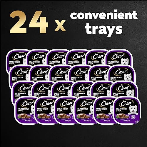Miniatura 54 de CESAR Soft Wet Dog Food Classic Loaf - Comida para perros en salsa sabor a carne Porterhouse, de 3.5 onzas (paquete de 24 unidades)