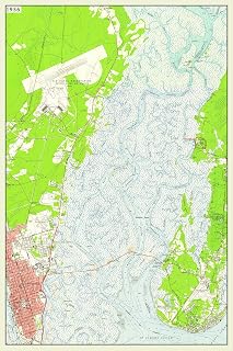 1956 Topo Map of Brunswick Georgia and Glynco Naval Air Station (Material: Heavy Weight Matte)