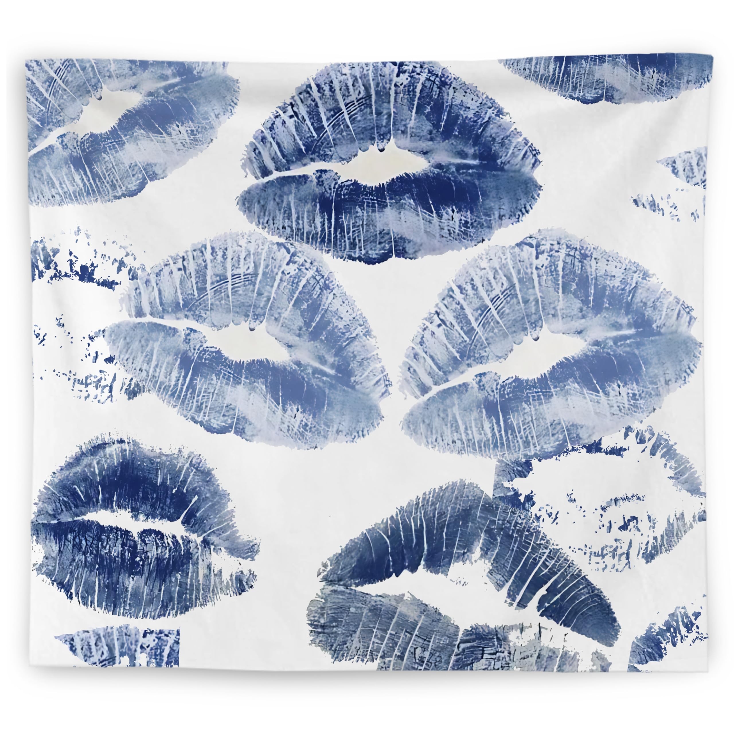 WNAGT Trendy Black and White Kiss Lips Tapestry Wall Hanging, Funky Makeup Wall Decor, Fashion Aesthetic Wall Blanket Decor for Girls Room College