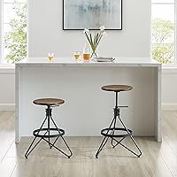 Vista 6 de Crosley Furniture Kalen Taburete giratorio de altura ajustable con asiento de madera, marrón/negro mate