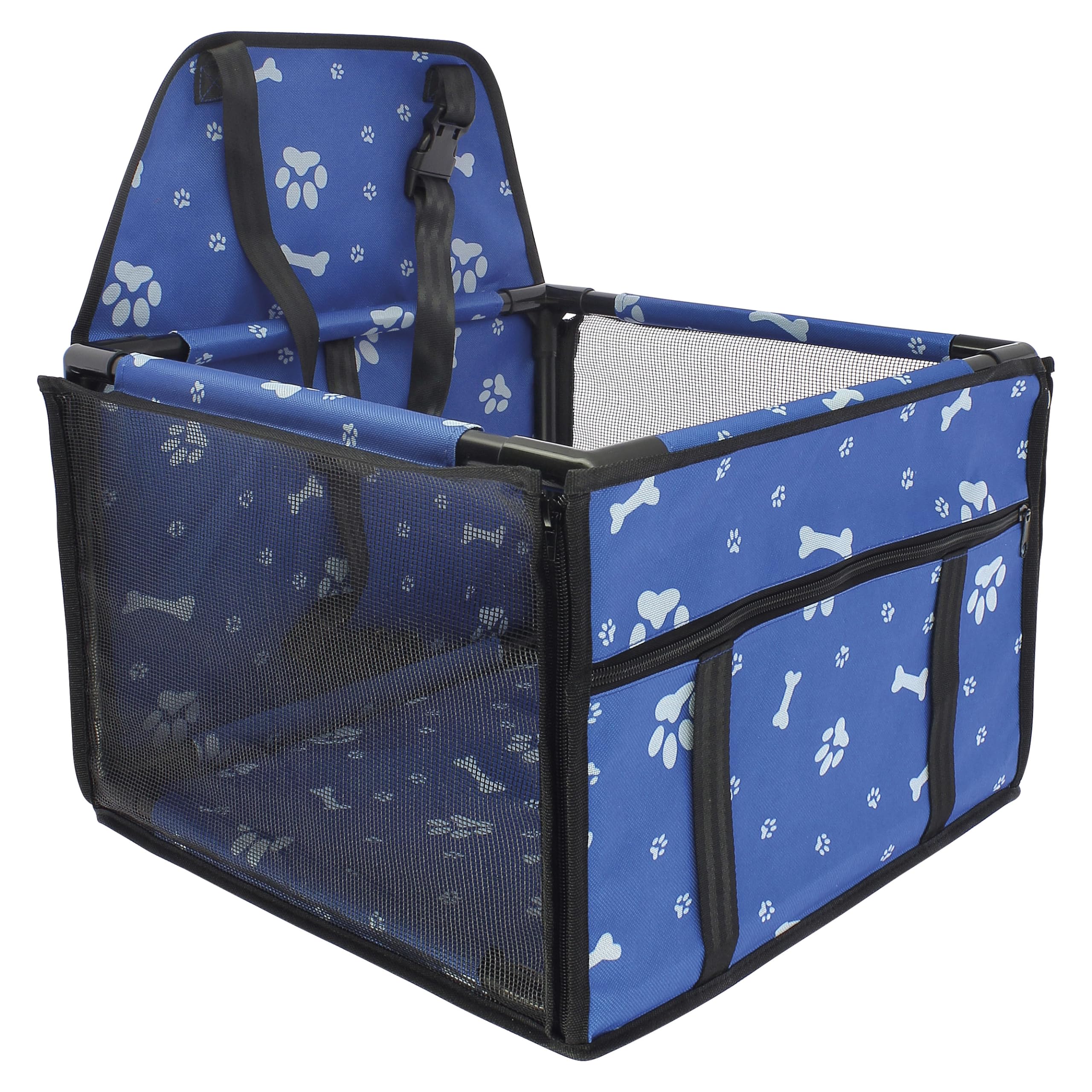 SUMEX Pet Car Seat Protector Car Seat Safety for Dogs Cats Rigid Structure Washable Oxford Fabric Blue