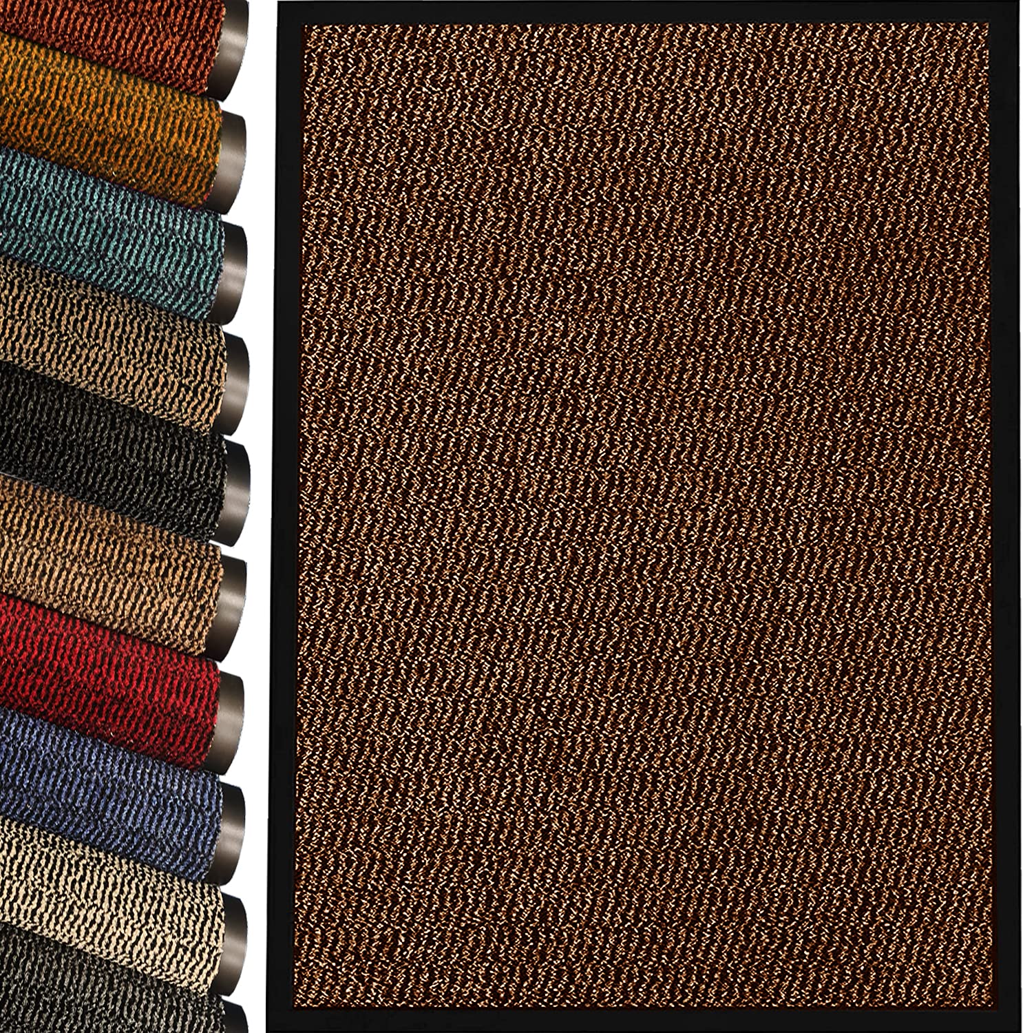 Trendmakers Brown/Black Machine Washable Heavy Quality Door Mat Bath Mat Kitchen Office Home Indoor Outdoor Barrier Mat. Available In 20 Sizes (60Cm X 90Cm) || Polypropylene Pile