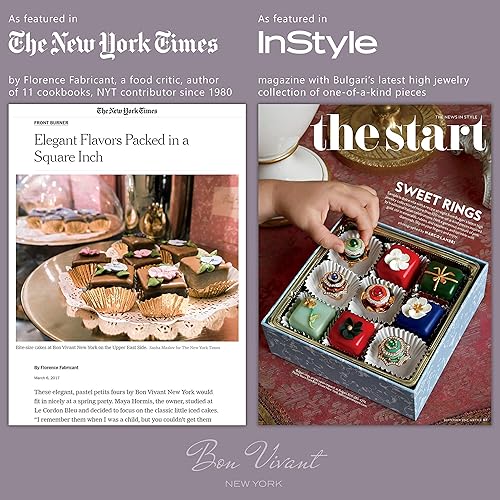 Miniatura 6 de Bon Vivant New York "Caja de 4 pasteles pequeños", pasteles pequeños de lujo con fondant, mazapán, crema de mantequilla